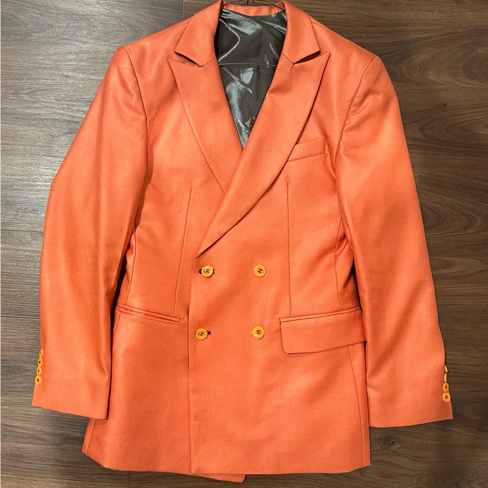 Tailex Orange Blazer with Classic Style and Tailored Fit